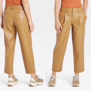 A NEW DAY High Rise Faux Leather Tapered Ankle Pants Size 14